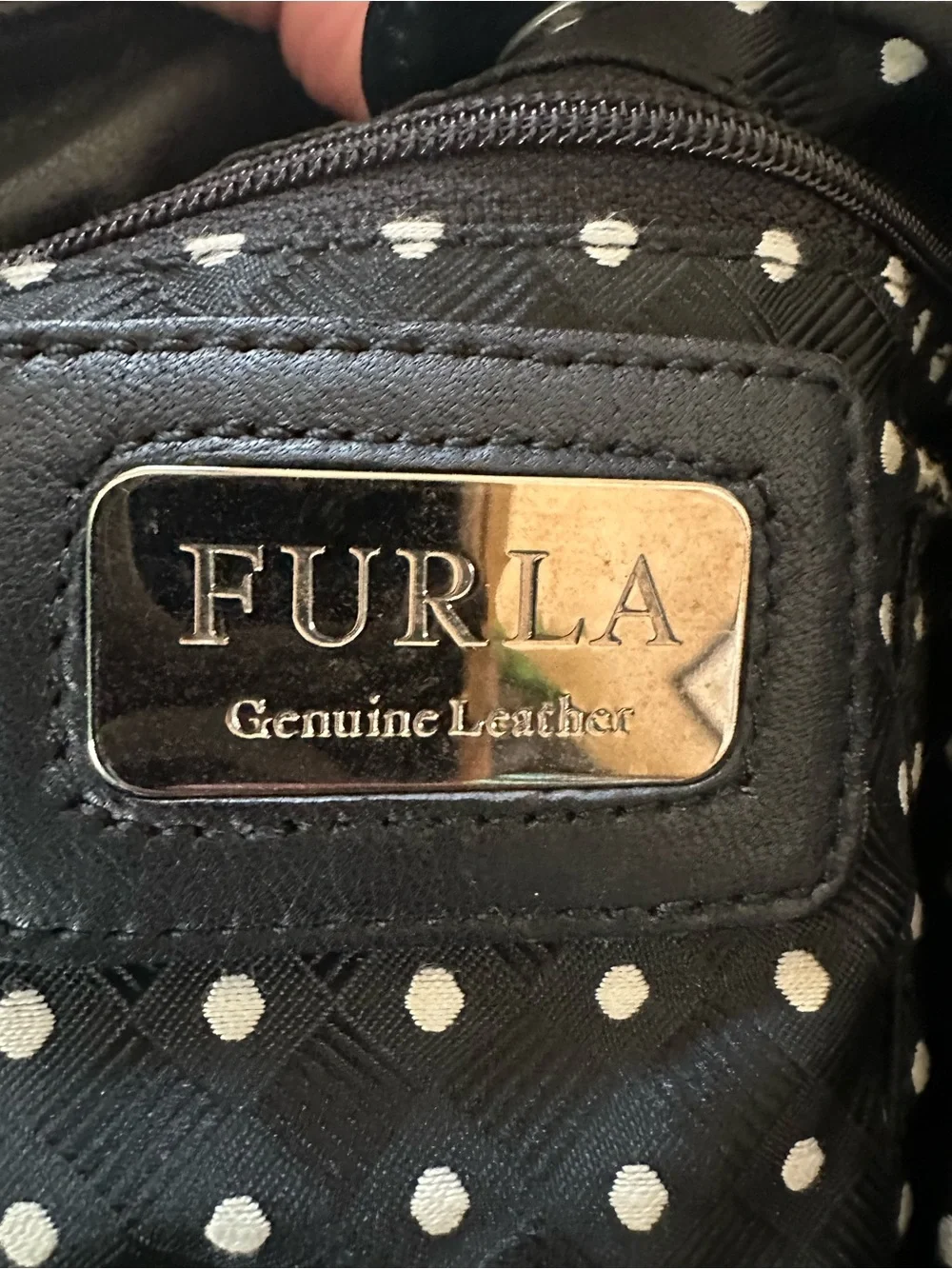 Furla Black Leather Gathered Hobo Bag